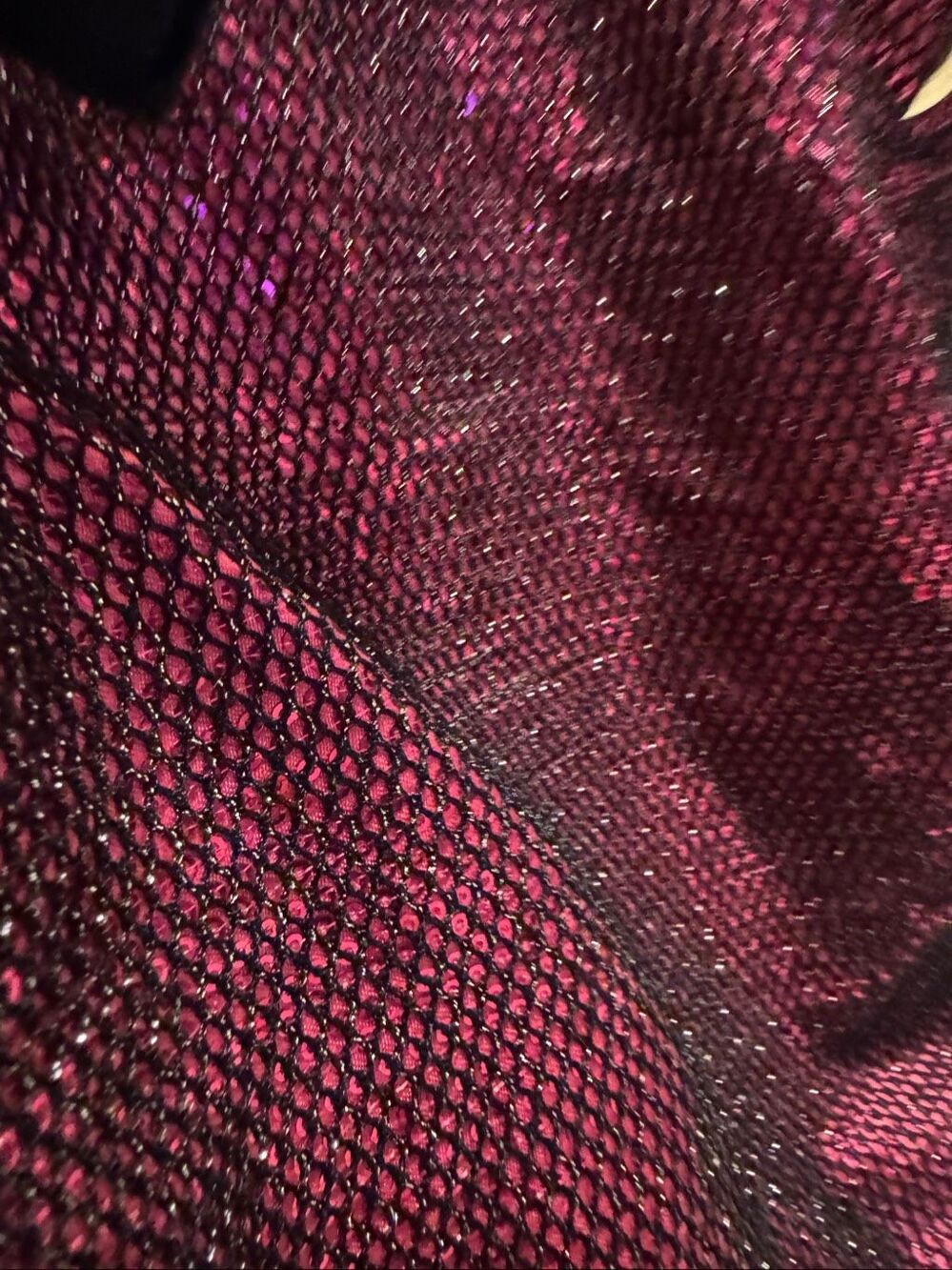 Vintage betsey johnson pink & black sequin fishnet mesh tote bag purse satchel - Picture 7 of 10